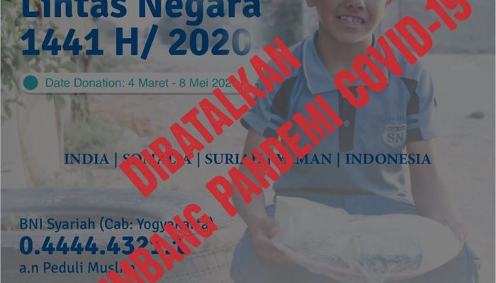 Pembatalan Program Ifthar Lintas Negara 2020